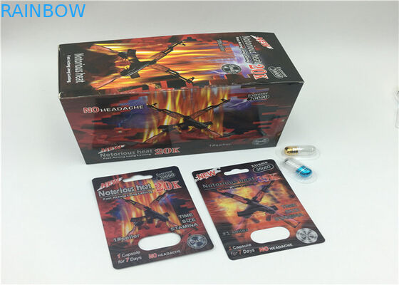 Rhino 69 3D بسته بندی کارت قرص کپسول قرص رنگ سفارشی با کاغذ جعبه کاغذ