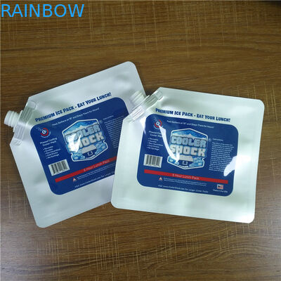 کیسه های پلاستیکی چاپ شده سفارشی ذخیره سازی بسته های یخ کولر قابل استفاده مجدد ضد آب با اسپوت / درپوش