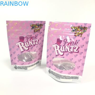 بسته بندی های 3.5 گرم ایستاده ایستاده گیاهی Mylar Ziplock Weed Smol اثبات کیسه های کنف Runtz