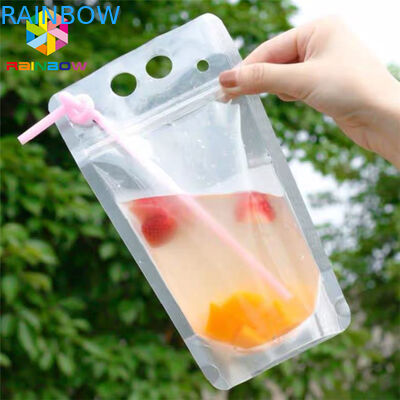 مواد PET بسته بندی کیسه های مواد غذایی آبمیوه نوشیدنی بسته کیسه DYPACK CMYK با دستگیره