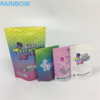 بسته بندی بخور گیاهی با روکش فویل بسته بندی شده Mylar Ziplock کیسه های علف های هرز Runtz بو