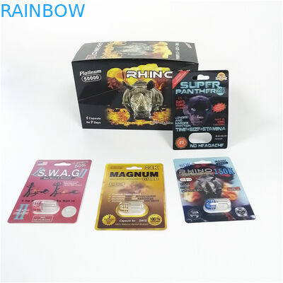 کپسول های بزرگ شدن آلت تناسلی رنو Rhino 69 بسته های پلاستیکی پلاستیک جنس گلدان شیشه ای