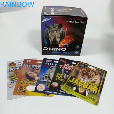 قرص پلاستیکی پلاستیک کپسول Rhino 69 بسته بندی تاول مشکی پلاستیکی مشکی / Mamba / Rhino V7
