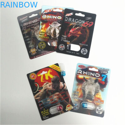 RHINO 69 قرص تقویت کننده نر و بسته بندی 3D کارت عدسی بسته بندی سازگار با محیط زیست - دوستانه