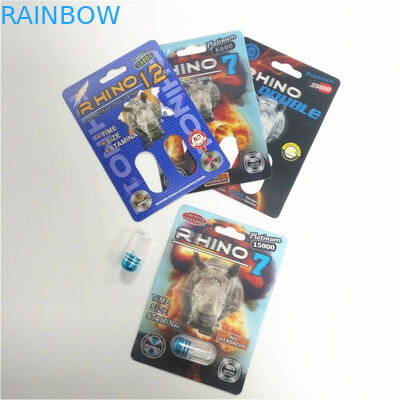عملکرد جنسی مردان تقویت کننده قرص بسته بندی بسته بندی کارتهای سه بعدی Rhino Container