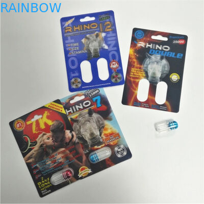 عملکرد جنسی مردان تقویت کننده قرص بسته بندی بسته بندی کارتهای سه بعدی Rhino Container