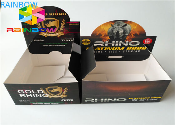 جعبه کاغذی با صفحه نمایش دوستانه سازگار با محیط زیست ، بسته بندی هدیه بسته بندی هدیه Counter Snack Energy Barack Packing Box