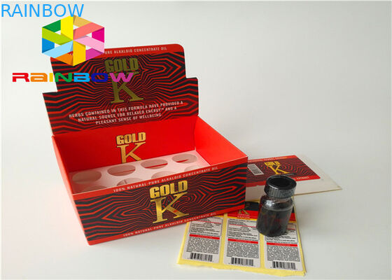 جعبه کاغذ بسته بندی بطری نوشیدنی تقویت کننده مرد با برچسب استیکر چسب