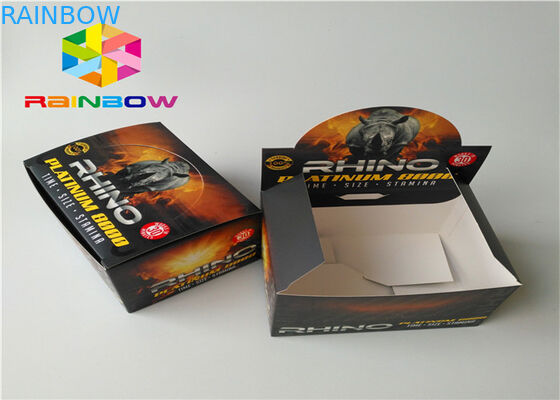 جعبه کاغذ بسته بندی بطری نوشیدنی تقویت کننده مرد با برچسب استیکر چسب