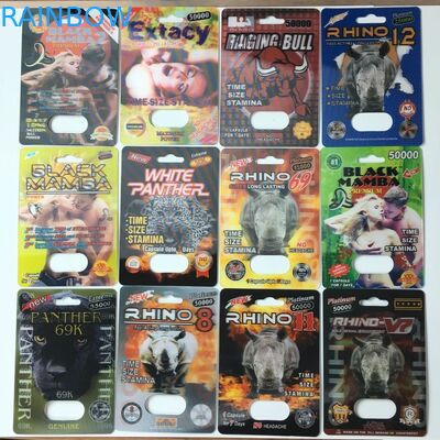 بسته بندی قرص های تقویتی نر و پلاستیک Panther Rhino 25k قابل بازیافت کارت کاغذ قابل بازیافت