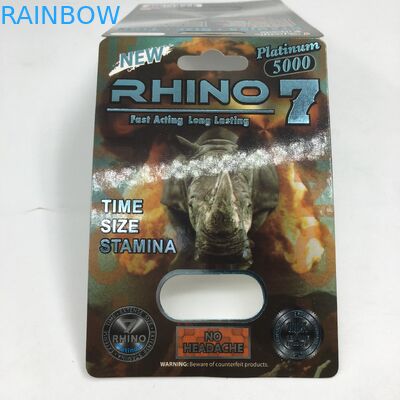 جعبه نمایش قرص های جنسی جنسی مردانه کاغذ کپسول Rhino 7 5000 بسته بندی