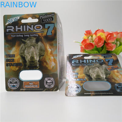 بسته بندی کارتهای تاول زنی 3 بعدی سری Rhino 9K / 7/12 برای کپسول قرص تقویت مردان