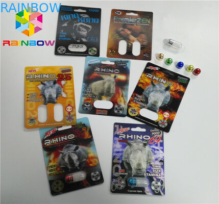 بسته بندی کارت ویزیت پلاستیکی PP 3D بسته بندی اندازه معمولی برای قرص های Rhino 69