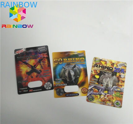 کپسول PP چاپ کارت 3D پلاستیکی تک / دو سوراخ قرص برای کرگدن 69