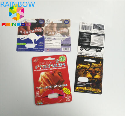 اسلاید تاول درج کارت قرص تقویت کننده مردان بسته بندی پایان 3D سطح