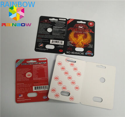 اسلاید تاول درج کارت قرص تقویت کننده مردان بسته بندی پایان 3D سطح