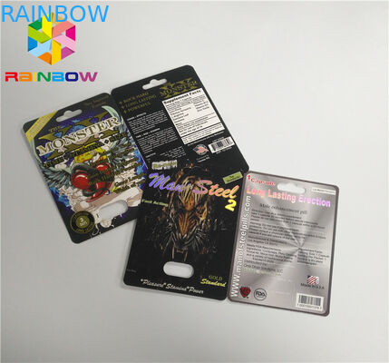 اسلاید تاول درج کارت قرص تقویت کننده مردان بسته بندی پایان 3D سطح