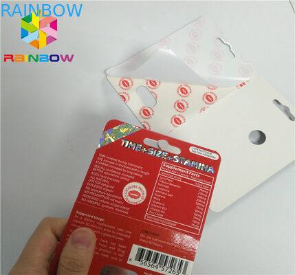 اسلاید تاول درج کارت قرص تقویت کننده مردان بسته بندی پایان 3D سطح