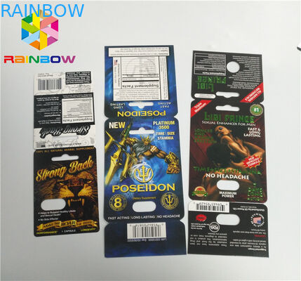 اسلاید تاول درج کارت قرص تقویت کننده مردان بسته بندی پایان 3D سطح