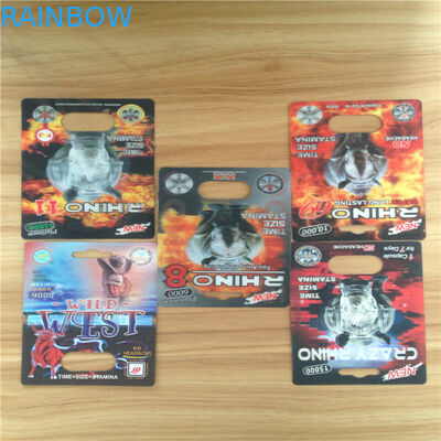 کارت های 3D کارتهای کپسول بسته بندی تاول در عملکرد جنسی Rhino 69 Eco - Friendly