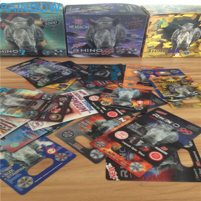 کارت های 3D کارتهای کپسول بسته بندی تاول در عملکرد جنسی Rhino 69 Eco - Friendly