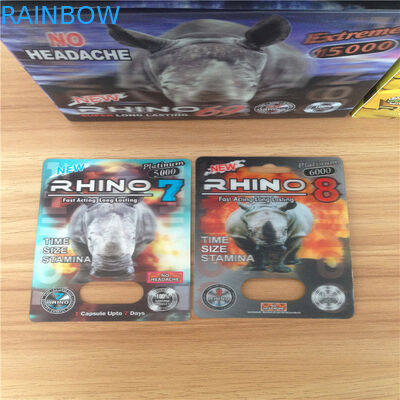 کارت های 3D کارتهای کپسول بسته بندی تاول در عملکرد جنسی Rhino 69 Eco - Friendly