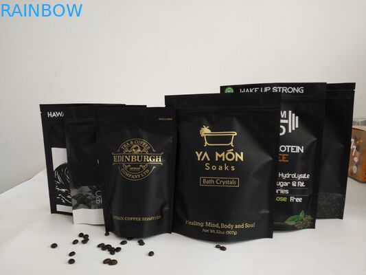 کیسه های فویل آلومینیومی چاپ گراور ، کیسه های قهوه ای ایستاده در بسته های زیپ دار با شیر