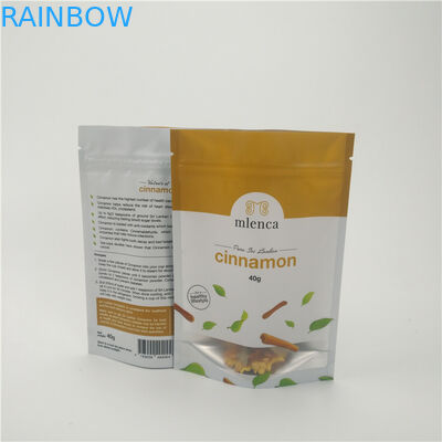 کیف های آرایشی پس زمینه ظریف و سفید مات ایستاده Doypack 40 گرم دارچین