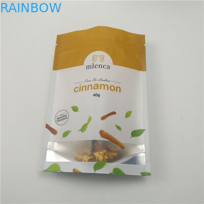 کیف های آرایشی پس زمینه ظریف و سفید مات ایستاده Doypack 40 گرم دارچین