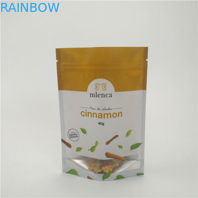 کیف های آرایشی پس زمینه ظریف و سفید مات ایستاده Doypack 40 گرم دارچین