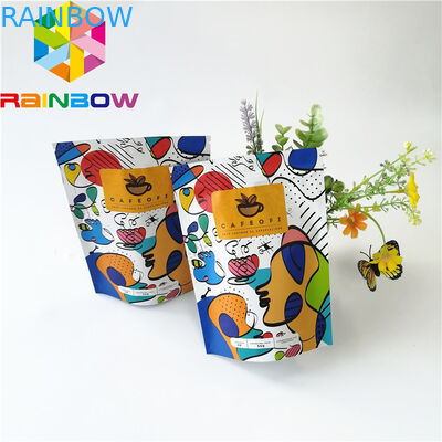 بسته بندی کیسه های پلاستیکی ایستاده Ziplock ، کیسه قهوه فویل آلومینیومی قابل استفاده مجدد