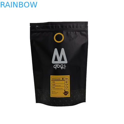 Black Stand Up Tea Packaging Pouch MOPP VMPET PE Coffee K Bag Customized Size