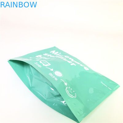 کیسه های مایکروویو زیپ ایستاده روی زیپ چاپ سفارشی زیست تخریب پذیر 120-180 ضخامت میکرو