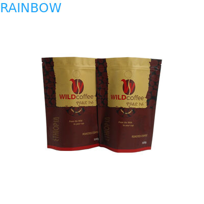 کیسه های چای قهوه ای مات مات سفارشی ، فویل آلومینیومی ایستاده کیسه با زیپ