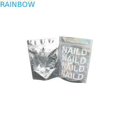 بسته بندی لوازم آرایشی و بهداشتی کیسه ای فویل پلاستیکی هولوگرافی پلاستیک Mylar Glitter / Nail Polish Packing