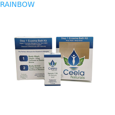 بسته بندی کاغذ کاغذ سفید و براق مقوا بسته بندی خرده فروشی برای مراقبت از پوست برنامه شستشوی بدن