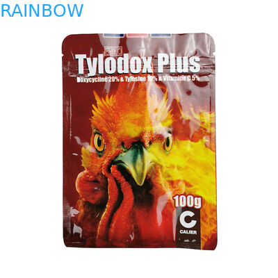 بسته بندی چای فیتیله آلومینیومی سه طرف بسته بندی چای مات 100 گرم / بسته بندی خوراک مرغ