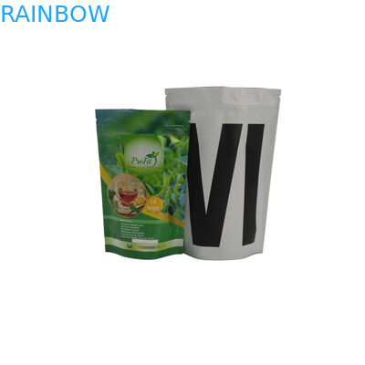 چای خوری پلاستیکی فویل آلومینیومی خالی Zipock بسته بندی قابل استفاده مجدد با گرم چای آلی سبز