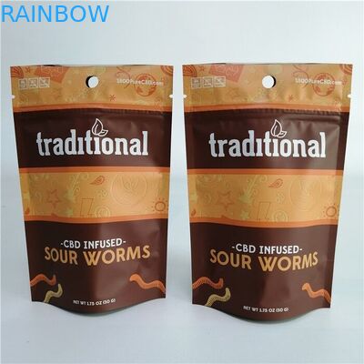 کوکی علفهای هرز فویل آلومینیومی CBD 3x4 Stand Zipper Bag