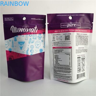 کوکی علفهای هرز فویل آلومینیومی CBD 3x4 Stand Zipper Bag