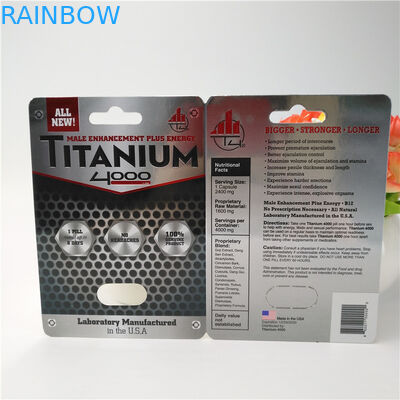 بسته بندی کارتهای تاول زده شده کارت قرص مردانه 12 میلی متر Cap Rhino Male