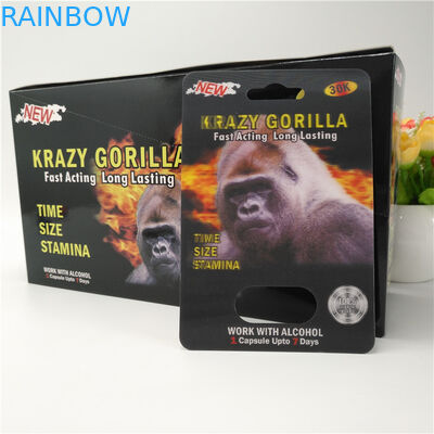 بسته بندی کارتهای تاول زده شده کارت قرص مردانه 12 میلی متر Cap Rhino Male