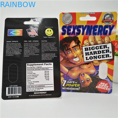 کارت بسته بندی کاغذ پلاستیکی قرص های سفارشی CMYK Color