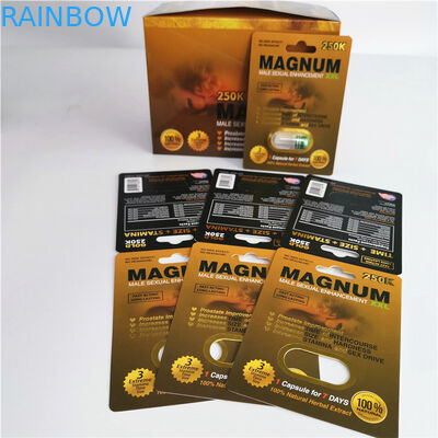 Rhino 69 لوازم جانبی نر بسته بندی قرص های جنسی بسته بندی کپسول کارت 3D برای نمایش