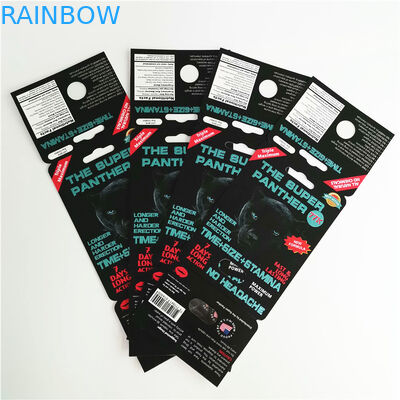 Rhino 69 لوازم جانبی نر بسته بندی قرص های جنسی بسته بندی کپسول کارت 3D برای نمایش