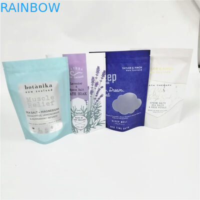 فویل آلومینیومی سفارشی 12oz حمام نمک حمام / کرم اسکراب بدن بسته بندی کیسه های قهوه ziplock doypack