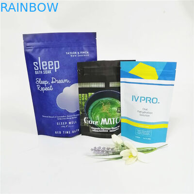 فویل آلومینیومی سفارشی 12oz حمام نمک حمام / کرم اسکراب بدن بسته بندی کیسه های قهوه ziplock doypack