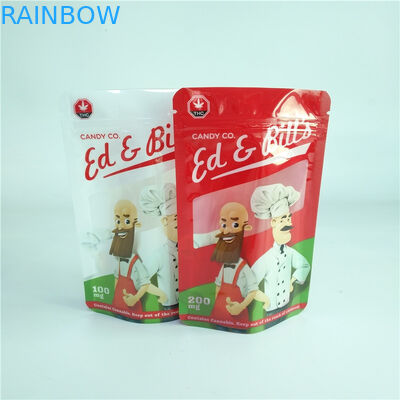 چاپ دیجیتال کیسه بسته بندی آب نبات 100 میلی گرم CBD کیسه ایستاده Gummy با پنجره روشن