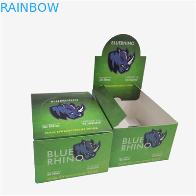جعبه کاغذی سازگار با محیط زیست ، جعبه بسته بندی کادویی Rhino CBD بطری روغن نوار انرژی جعبه بسته بندی