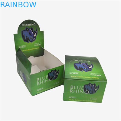 جعبه کاغذی سازگار با محیط زیست ، جعبه بسته بندی کادویی Rhino CBD بطری روغن نوار انرژی جعبه بسته بندی